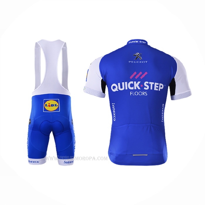 2017 Ropa Ciclismo Quick Step Floor Azul Mangas Corta y Culotte Corto